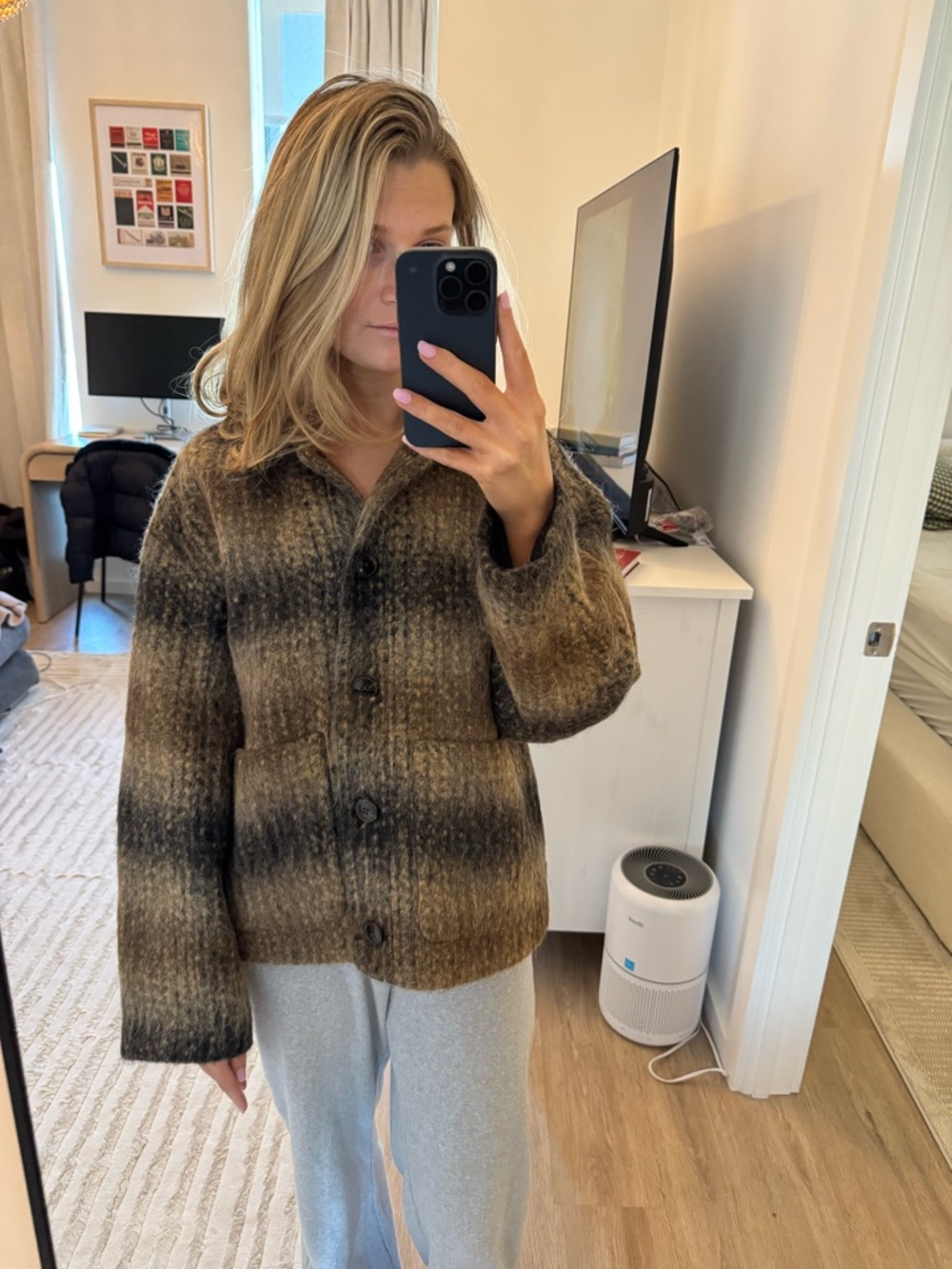 Madewell Brown Ombre Teddy Button-Up Jacket - Picture 2 of 3